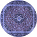 Round Persian Blue Traditional Rug, tr2603blu