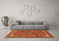 Machine Washable Persian Orange Traditional Rug, wshtr2603org