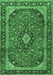 Machine Washable Persian Emerald Green Traditional Area Rugs, wshtr2603emgrn