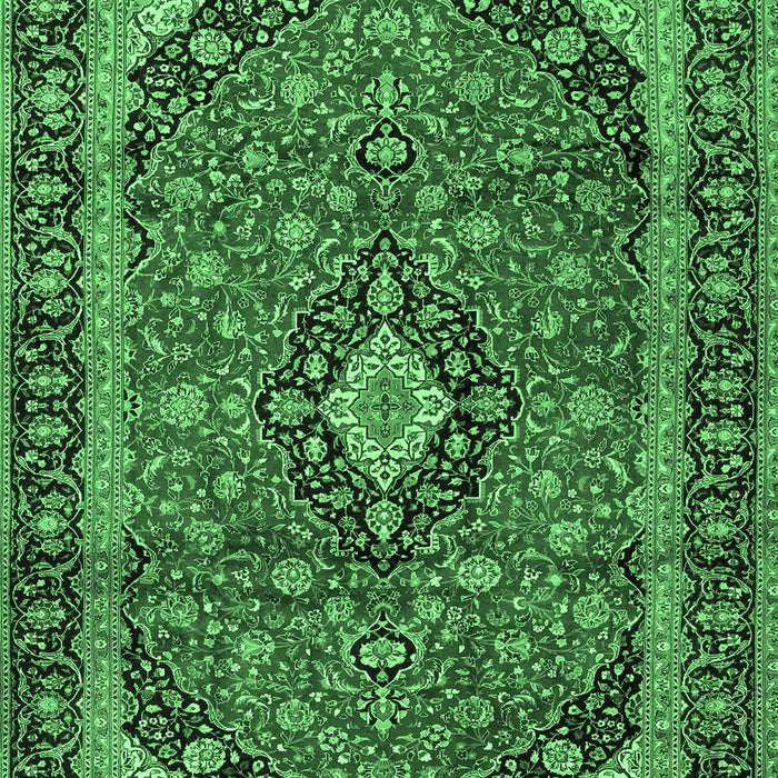 Machine Washable Persian Emerald Green Traditional Area Rugs, wshtr2603emgrn