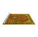 Sideview of Machine Washable Persian Yellow Traditional Rug, wshtr2603yw