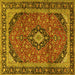 Square Persian Yellow Traditional Rug, tr2603yw