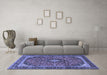 Machine Washable Persian Blue Traditional Rug in a Living Room, wshtr2603blu