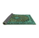 Sideview of Persian Turquoise Traditional Rug, tr2603turq