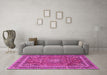 Machine Washable Persian Pink Traditional Rug in a Living Room, wshtr2604pnk