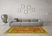 Machine Washable Persian Yellow Traditional Rug in a Living Room, wshtr2604yw