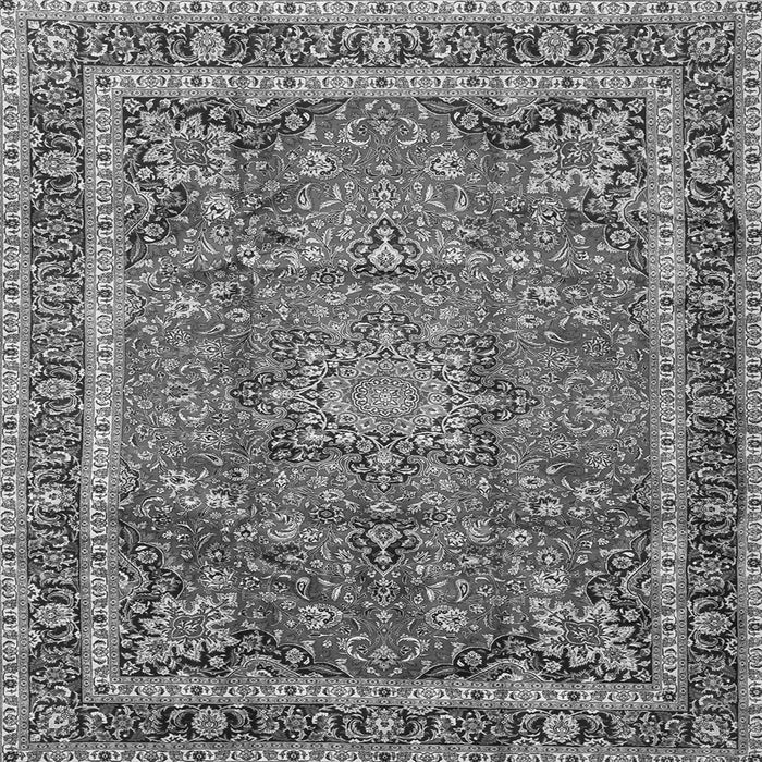 Round Machine Washable Persian Gray Traditional Rug, wshtr2604gry