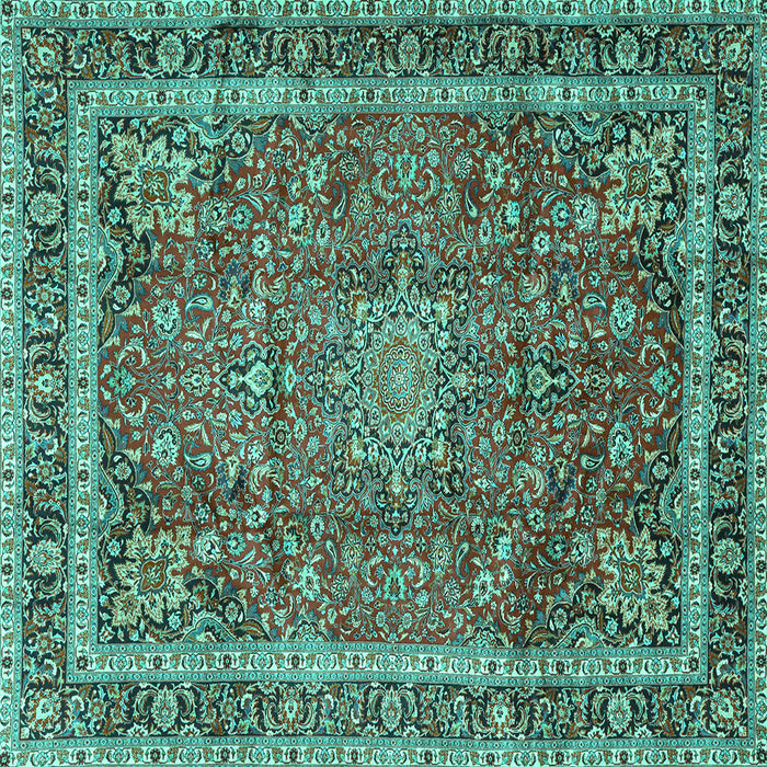 Square Persian Turquoise Traditional Rug, tr2604turq