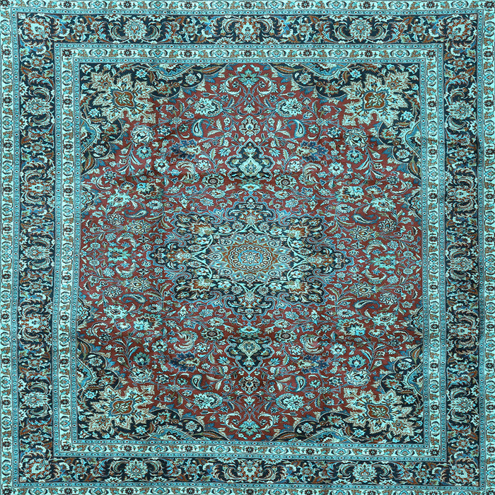 Square Machine Washable Persian Light Blue Traditional Rug, wshtr2604lblu