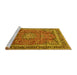 Sideview of Machine Washable Persian Yellow Traditional Rug, wshtr2604yw