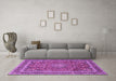 Machine Washable Persian Purple Traditional Area Rugs in a Living Room, wshtr2604pur