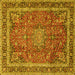 Square Machine Washable Persian Yellow Traditional Rug, wshtr2604yw