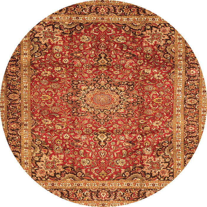 Square Persian Orange Traditional Rug, tr2604org