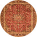 Square Persian Orange Traditional Rug, tr2604org