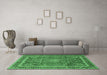 Machine Washable Persian Emerald Green Traditional Area Rugs in a Living Room,, wshtr2604emgrn