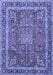 Machine Washable Persian Blue Traditional Rug, wshtr2604blu