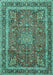 Machine Washable Persian Turquoise Traditional Area Rugs, wshtr2604turq