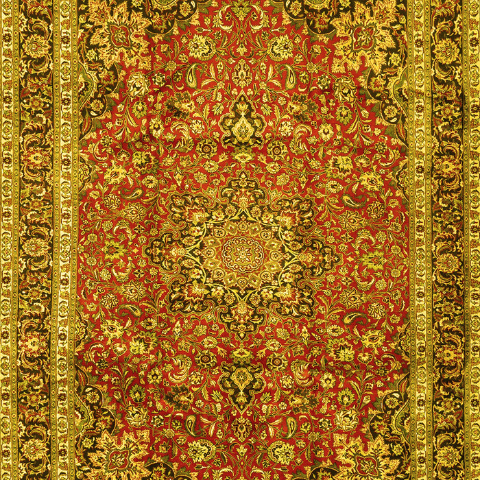 Machine Washable Persian Yellow Traditional Rug, wshtr2604yw