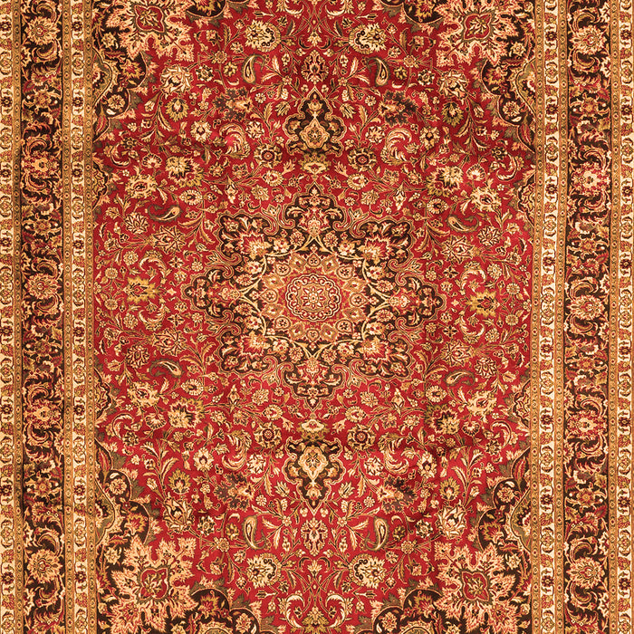 Serging Thickness of Machine Washable Persian Orange Traditional Area Rugs, wshtr2604org