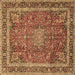 Square Persian Brown Traditional Rug, tr2604brn