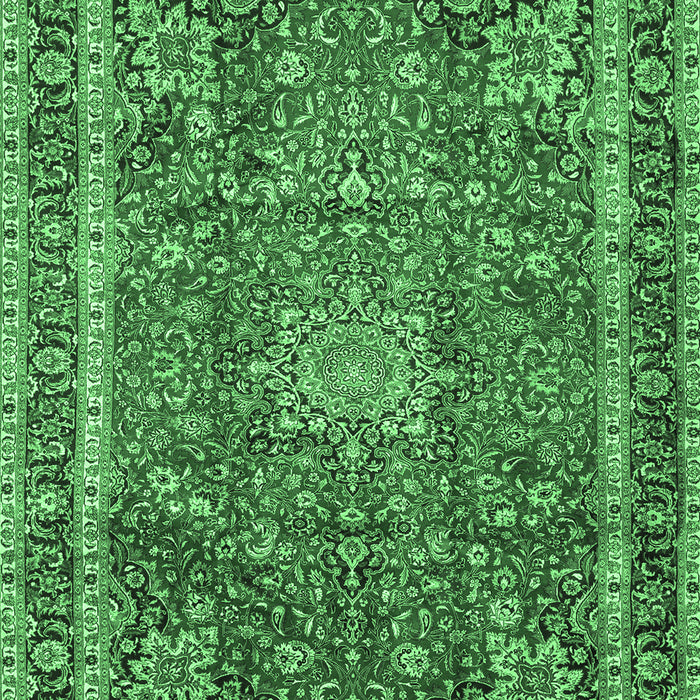 Machine Washable Persian Emerald Green Traditional Area Rugs, wshtr2604emgrn