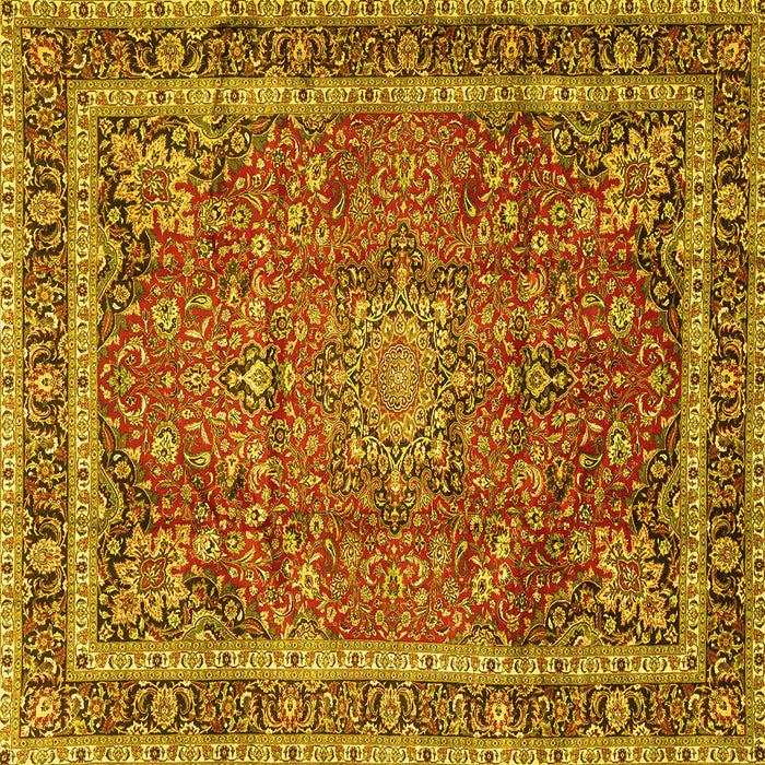 Square Persian Yellow Traditional Rug, tr2604yw
