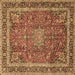 Square Machine Washable Persian Brown Traditional Rug, wshtr2604brn