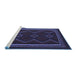 Sideview of Machine Washable Persian Blue Traditional Rug, wshtr2605blu