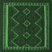 Square Persian Emerald Green Traditional Rug, tr2605emgrn