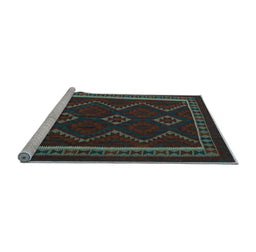Sideview of Machine Washable Persian Light Blue Traditional Rug, wshtr2605lblu
