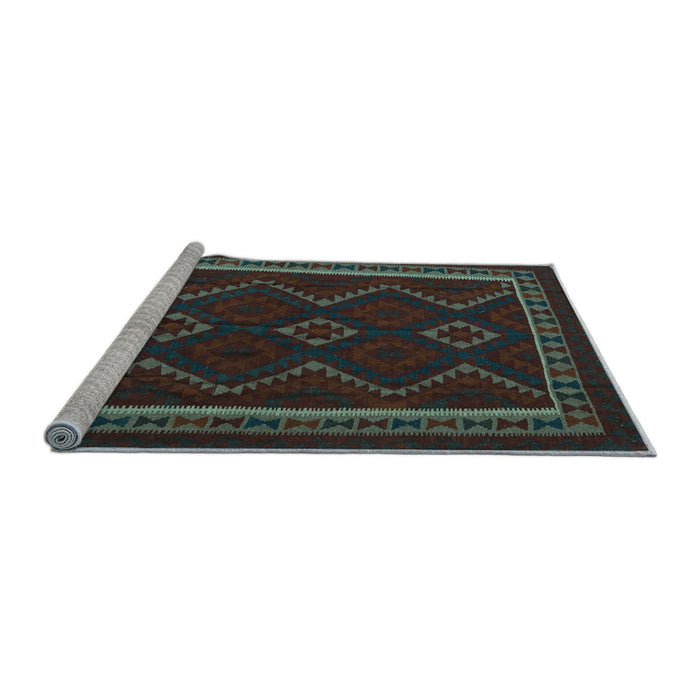 Sideview of Machine Washable Persian Light Blue Traditional Rug, wshtr2605lblu