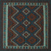 Square Machine Washable Persian Light Blue Traditional Rug, wshtr2605lblu