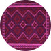 Round Persian Pink Traditional Rug, tr2605pnk