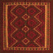 Round Machine Washable Persian Orange Traditional Area Rugs, wshtr2605org