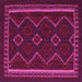 Square Machine Washable Persian Pink Traditional Rug, wshtr2605pnk