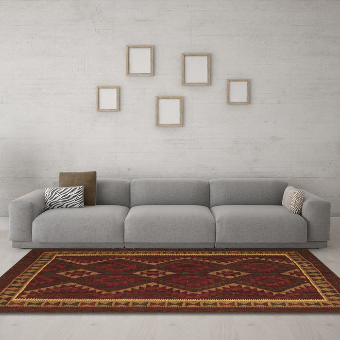 Machine Washable Persian Brown Traditional Rug in a Living Room,, wshtr2605brn