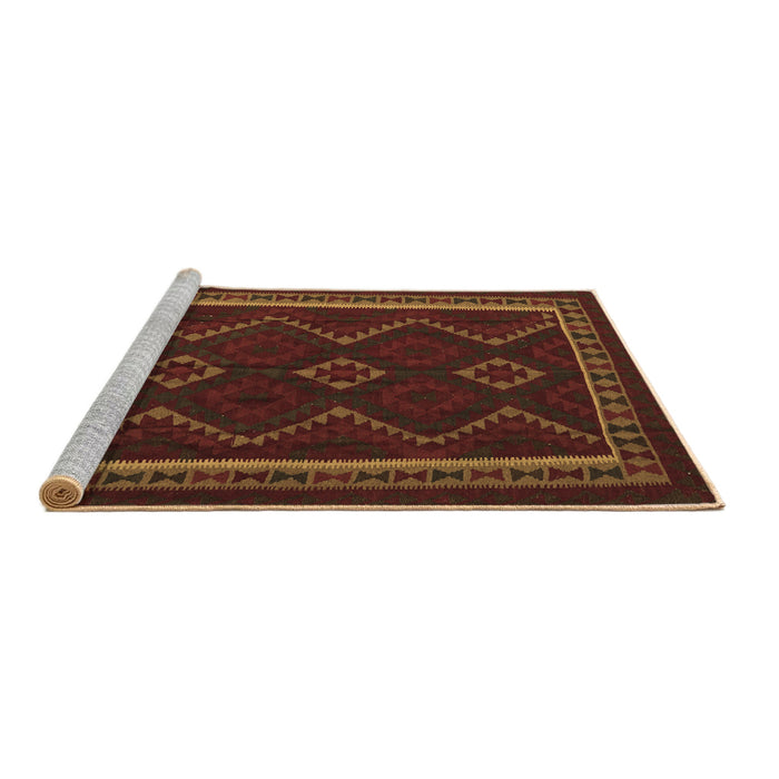 Sideview of Machine Washable Persian Brown Traditional Rug, wshtr2605brn