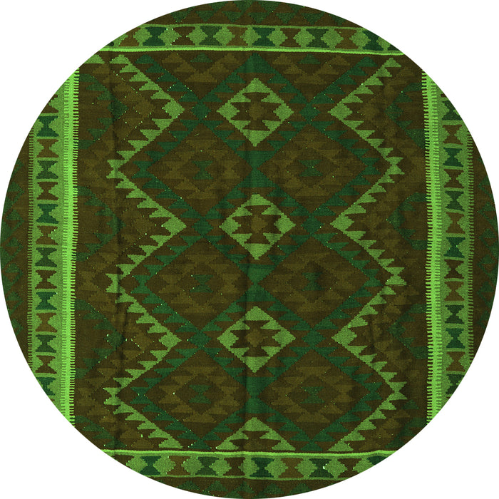 Square Persian Green Traditional Rug, tr2605grn