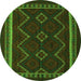 Square Persian Green Traditional Rug, tr2605grn
