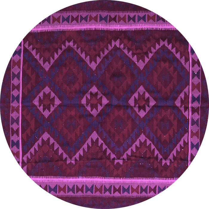 Round Persian Purple Traditional Rug, tr2605pur