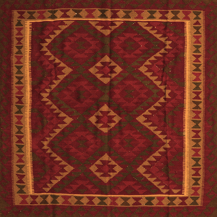 Serging Thickness of Persian Orange Traditional Rug, tr2605org