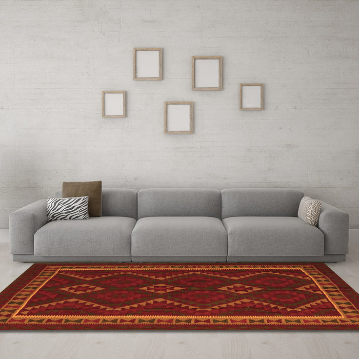Machine Washable Persian Orange Traditional Area Rugs in a Living Room, wshtr2605org