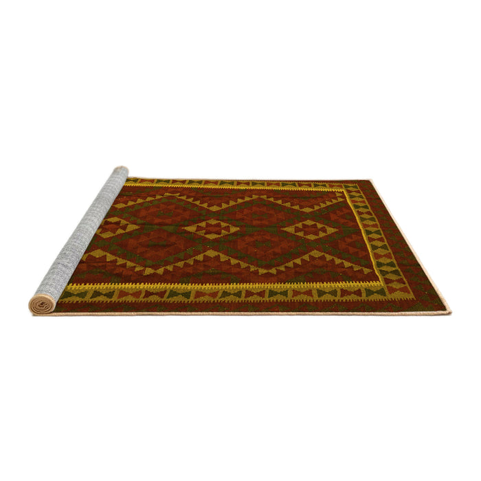 Sideview of Machine Washable Persian Yellow Traditional Rug, wshtr2605yw