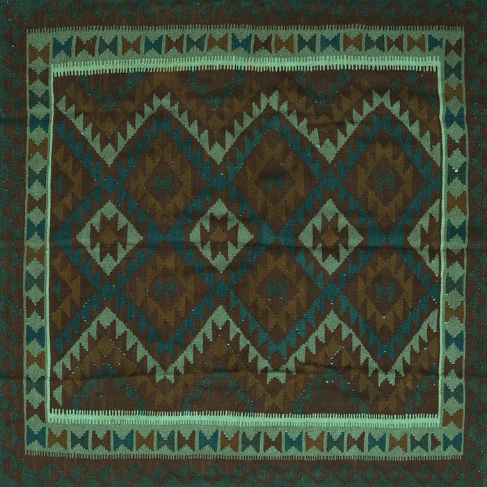 Square Machine Washable Persian Turquoise Traditional Area Rugs, wshtr2605turq