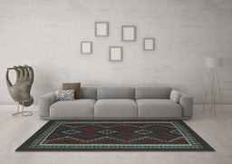 Machine Washable Persian Light Blue Traditional Rug in a Living Room, wshtr2605lblu