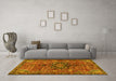 Machine Washable Persian Yellow Traditional Rug in a Living Room, wshtr2606yw