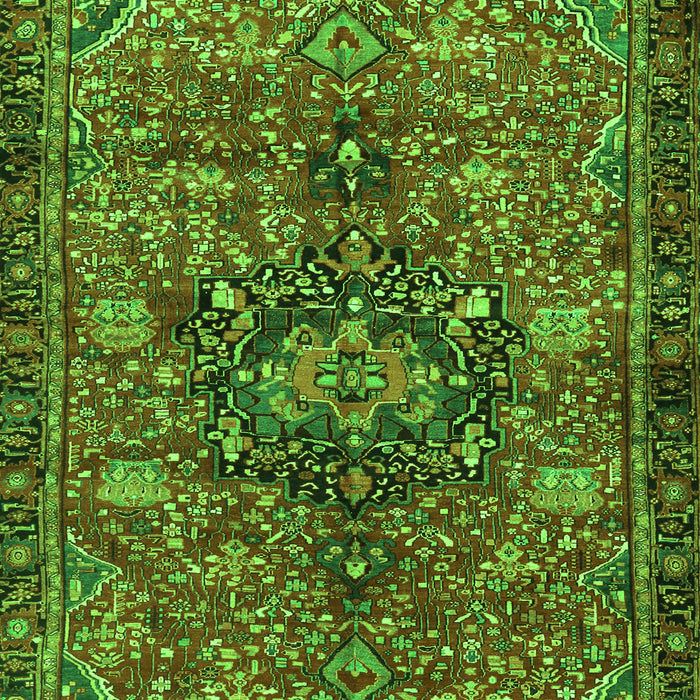 Serging Thickness of Machine Washable Persian Green Traditional Area Rugs, wshtr2606grn