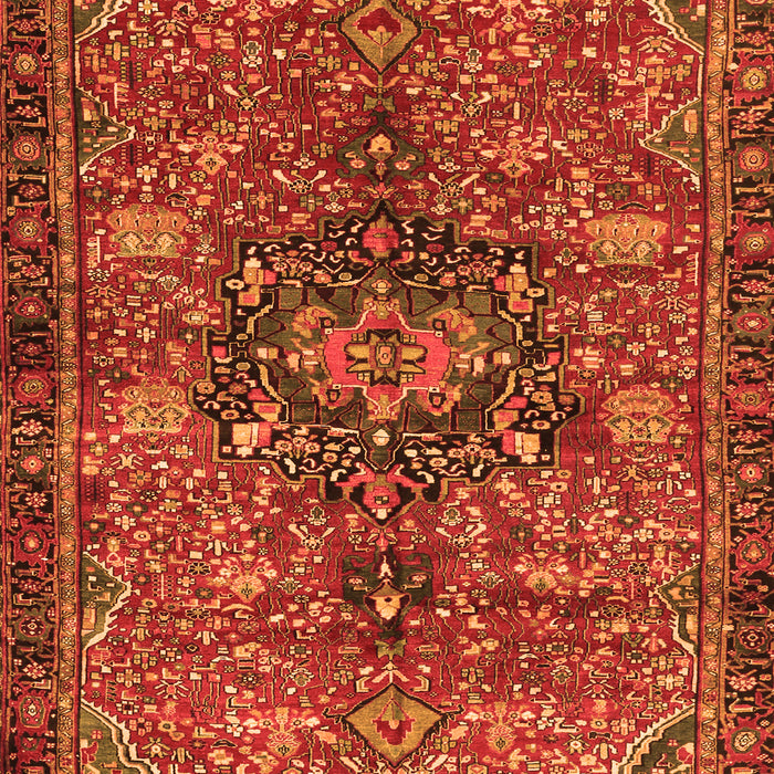 Serging Thickness of Machine Washable Persian Orange Traditional Area Rugs, wshtr2606org