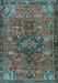 Machine Washable Persian Light Blue Traditional Rug, wshtr2606lblu