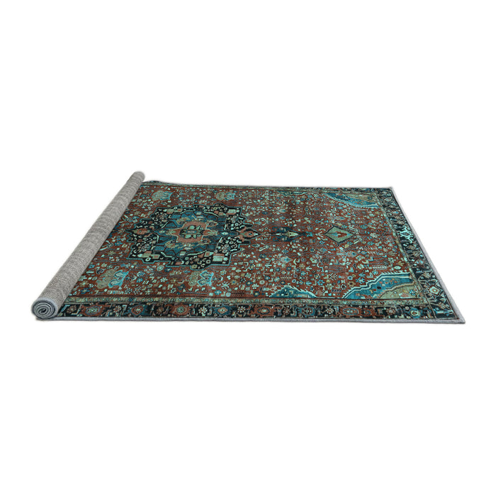 Sideview of Machine Washable Persian Light Blue Traditional Rug, wshtr2606lblu